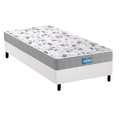 Cama Box Solteiro: Colchão Espuma D45 Probel /EP Anatômico Guarda Costas Próextreme Plus Double Face + Base CRC Courano White(88x188)