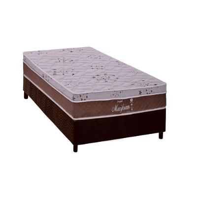 Cama Box Solteiro: Colchão Molas Probel MasterPocket Ensacadas Maxifoam + Base CRC Suede Brown(88x188)