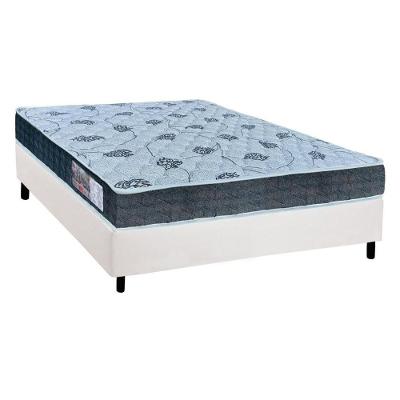 Cama Box Casal: Colchão Espuma Orthoflex D45/EP Cecina + Base CRC Suede  White(138x188)