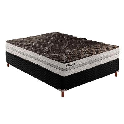 Cama Box Casal: Colchão Espuma Paropas D33 Pasquale Plus + Base CRC Suede Black(138x188)