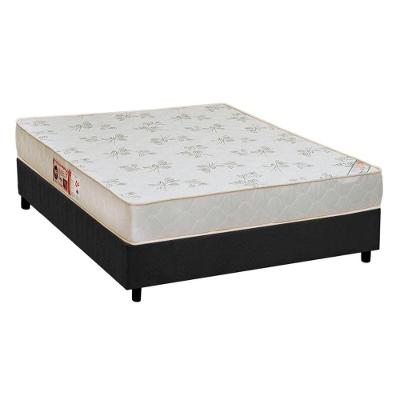 Cama Box Casal: Colchão Espuma D33 Castor Sleep Max Relax + Base CRC Suede Gray(138x188)