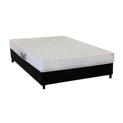 Cama Box Casal: Colchão Ortopédico Herval AG65 Frontier + Base CRC Suede Black(138x188)