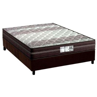 Cama Box Casal: Colchão Molas Probel Prolastic Palace + Base CRC Suede Brown(138x188)