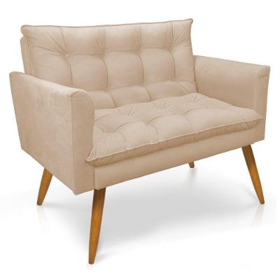 Namoradeira 2 Lugares Olivia Suede Bege Pallazio