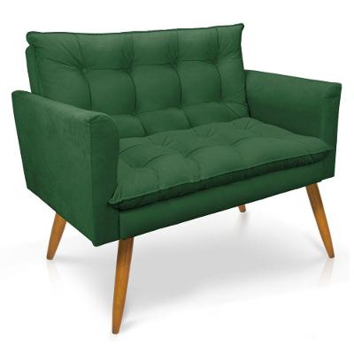 Namoradeira 2 Lugares Olivia Suede Pallazio Verde