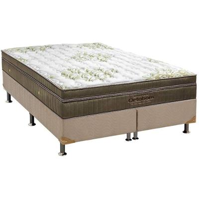 Cama Box King: Colchão Molas Ensacadas Ortobom SuperPocket Gold Ultragel + Base CRC Suede Clean(193x203)