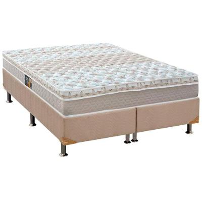 Cama Box King: Colchão Molas Ensacadas Castor Pocket Class + Base CRC Suede Clean(193x203)
