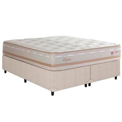 Cama Box Queen: Colchão Molas Herval Maxspring Lyon + Base CRC Courano Clean(158x198)