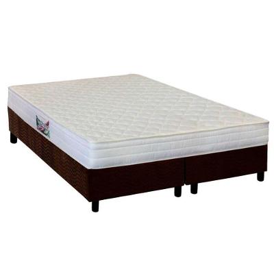 Cama Box Queen: Colchão Ortopédico Herval AG65 Frontier + Base CRC Suede Brown(158x198)