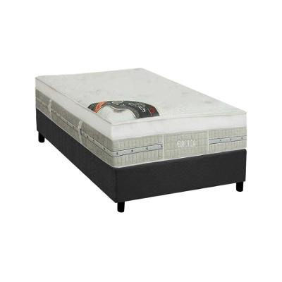 Cama Box Solteiro: Colchão Molas Ensacadas Castor Pocket Eurotop Summer & Winter + Base CRC Suede Gray(88x188)
