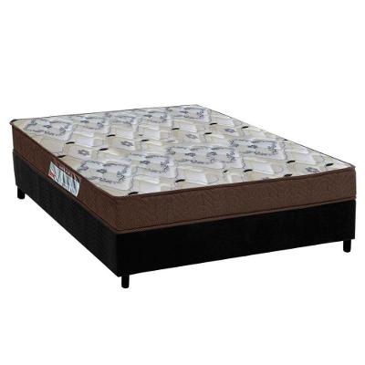 Cama Box Viúva: Colchão Anatômico Ortobom D45/EP Fort Tech ISO 150 + Base CRC Suede Black(128x188)