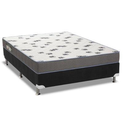 Cama Box Viúva: Colchão Espuma D33 Ortobom Light + Base Crc Courano Black(128X188)