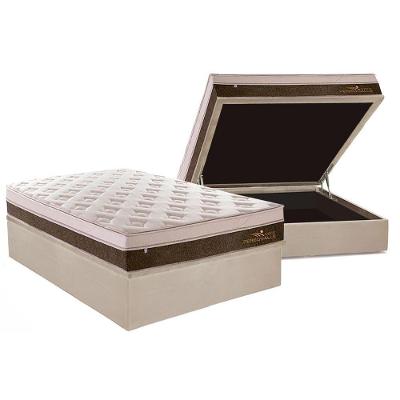 Cama Box Baú Casal: Colchão Molas Plumatex MasterPocket Ensacadas Personalle + Base CRC Suede Clean(138x188)