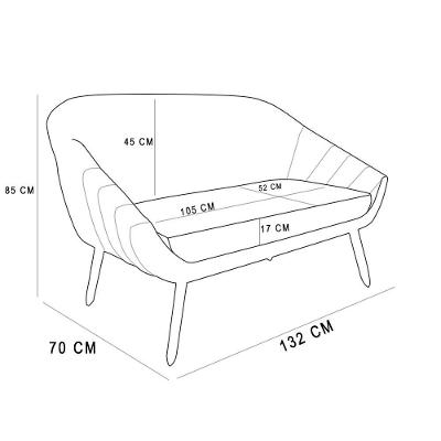 Namoradeira Suede Marrom Castanho