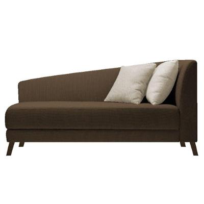Recamier Heitor 140cm Com Almofada   Esquerdo Suede Cor Marrom/bege