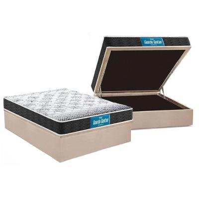 Cama Box Baú Casal: Colchão Anatômico Probel D28 / EP Guarda Costas PróMiddle Double Face + Base CRC Suede Clean(138x188)