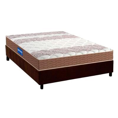Cama Box Casal: Colchão Espuma Probel D28 Guarda Costas + Base CRC Suede Brown(138x188)