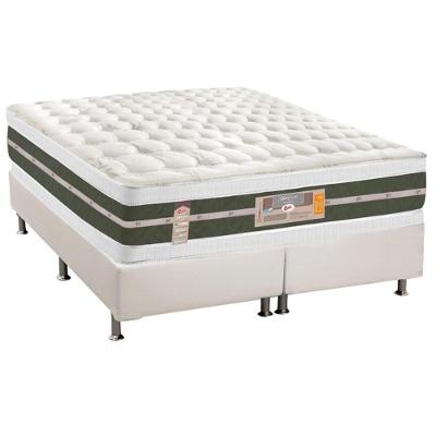 Cama Box King: Colchão Molas Bonnel Castor Silver Star Air Df + Base Crc Courano White(193X203)