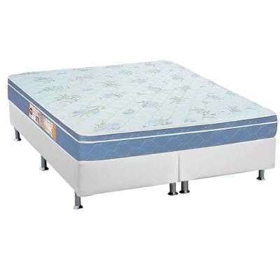 Cama Box King: Colchão Espuma D45 Castor Sleep Max + Base CRC Courano White(193x203)