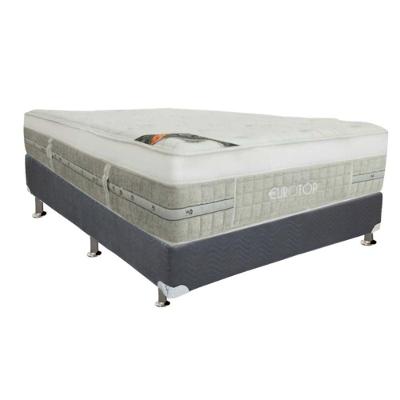 Cama Box Casal: Colchão Molas Ensacadas Castor Pocket Summer Winter + Base CRC Suede Gray(138x188)