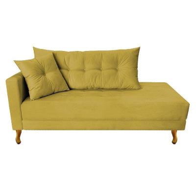 Recamier Azura 160cm Com Almofada Lado Direito Suede Cor Rosa Bebê