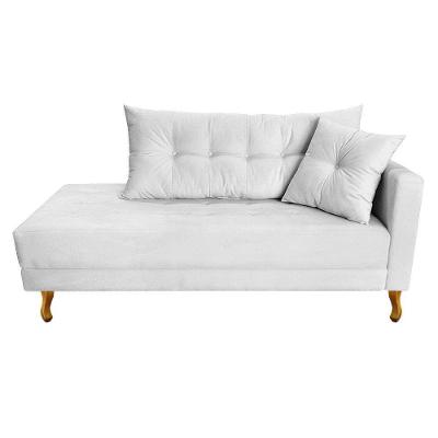 Recamier Azura 185cm Com Almofada Lado Esquerdo Suede Cor Branco