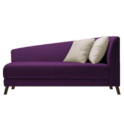 Recamier Heitor 140cm Com Almofada Lado Esquerdo Suede Cor Roxo/bege