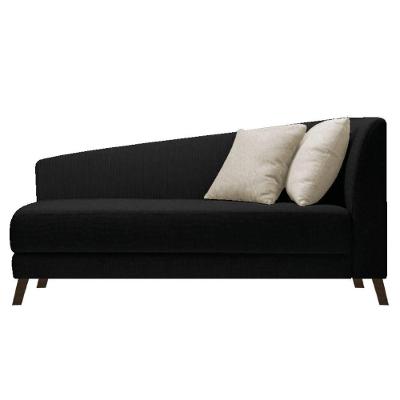 Recamier Heitor 140cm Com Almofada Lado Esquerdo Suede Cor Preto/bege