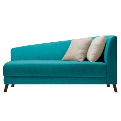 Recamier Heitor 140cm Com Almofada Lado Esquerdo Suede Cor Azul Turquesa/bege