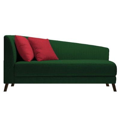 Recamier Heitor 140cm Com Almofada Lado Direito Suede Cor Verde/vermelho