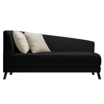 Recamier Heitor 140cm Com Almofada Lado Direito Suede Cor Preto/bege