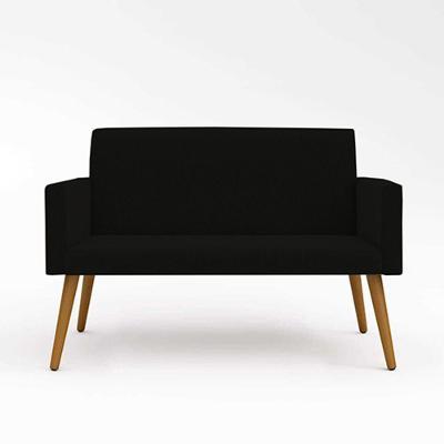 Sofá Namoradeira 2 Lugares - Balaqui Decor Preto