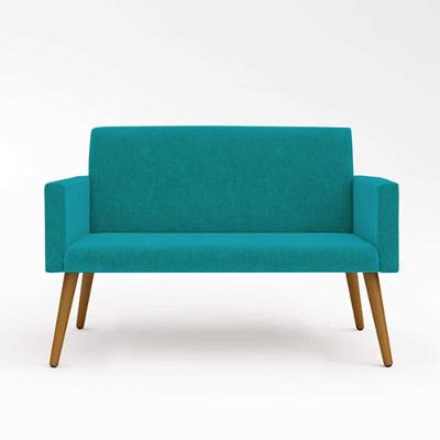 Sofá Namoradeira 2 Lugares - Balaqui Decor Azul-turquesa