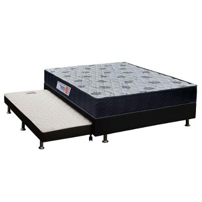 Cama Box c/Auxiliar Casal: Colchão Ortopédico Orthoflex Foggia Sogni + Base CRC Courano Black(138x188)