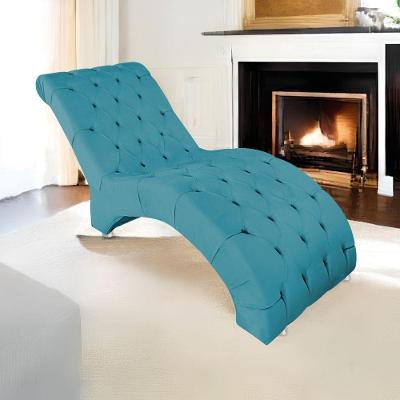 Espreguiçadeira Relaxante Para Descanso P02 Suede Azul turquesa