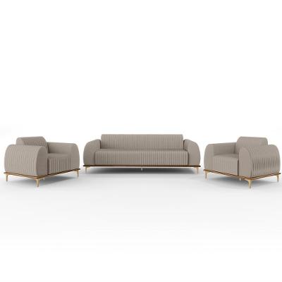 Kit Sofá 2 Lugares 150Cm Com 2 Poltronas Molino Bege C-107