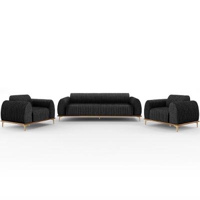 Kit Sofá 3 Lugares 210Cm Com 2 Poltronas Molino Chumbo D-465