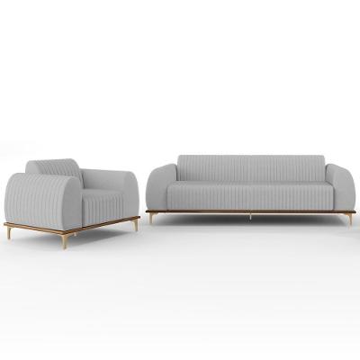 Kit Sofá 3 Lugares 180Cm E Poltrona Molino Cinza D-315