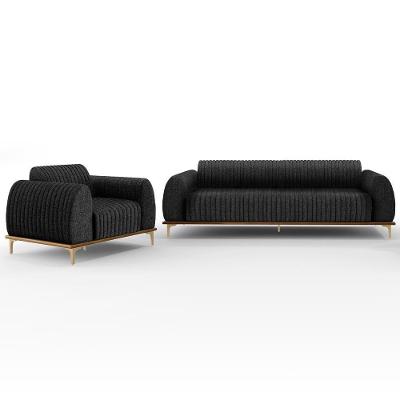 Kit Sofá 3 Lugares 210Cm E Poltrona Molino Chumbo D-465