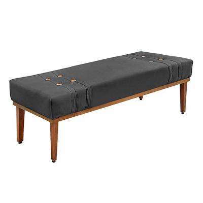 Recamier 140cm Kors Suede Pés De Madeira Cinza
