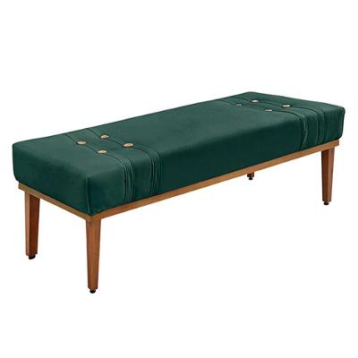Recamier 140cm Veludo Pés De Madeira Verde Floresta