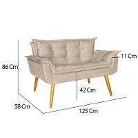 Kit 04 Namoradeira Sofá Opala Sala Escritório Recepção Quarto Suede Bege - Ninho Decor - 1