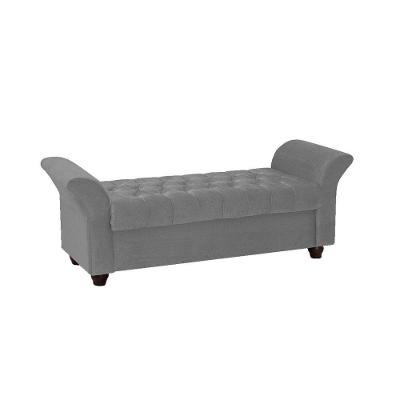 Recamier Divã Morabe P04 195 Cm Suede Cinza Tca 940