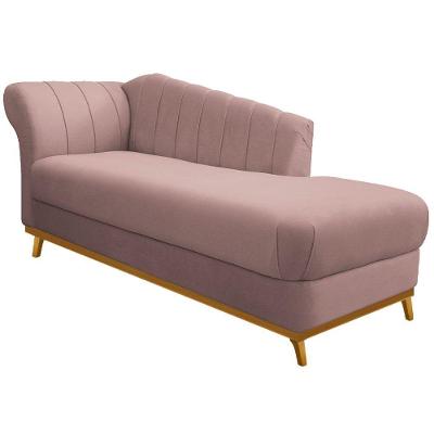 Diva Recamier Vanessa 140cm Lado Esquerdo Linho - Doce Sonho Móveis Cor Rosê