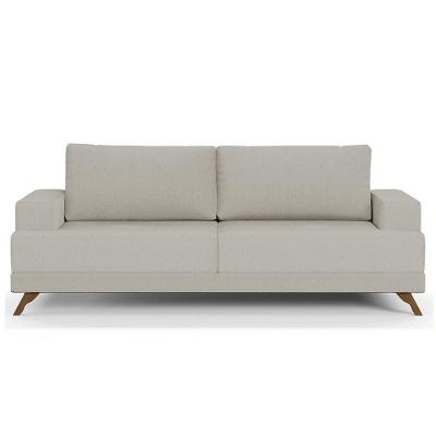 Sofá 160cm 2 Lugares Pés Curvos Santi Linho D05 Bege - Mpozenato
