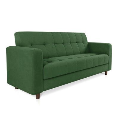 Sofá 03 Lugares Arezzo Suede Pés Chanfrado Tabaco - D'rossi Cor Verde