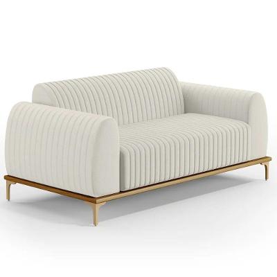 Sofá 210cm 3 Lugares Base Gold Molino D06 Linho C-367 Cru