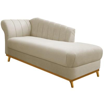 Diva Recamier Vanessa 140cm Lado Esquerdo Linho - Doce Sonho Móveis Cor Bege