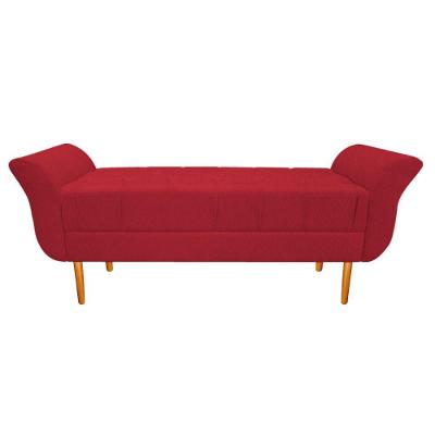 Recamier Estofado Ari 140cm Casal Suede Vermelho