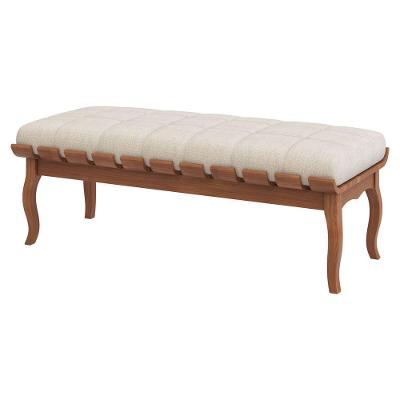 Banco Decorativo Sala de Estar Fiord 140cm Linho Bege